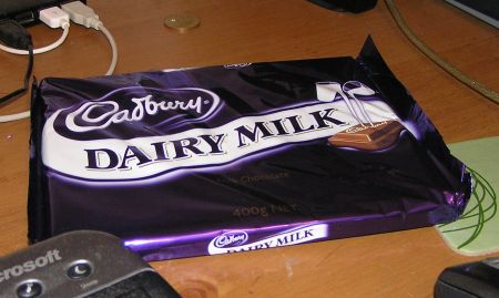 400g block Of Cadbury Dairy Milk chocolate.