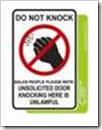 Do Not Knock sticker.