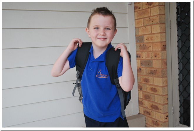 Albert ready for his first day of Grade One